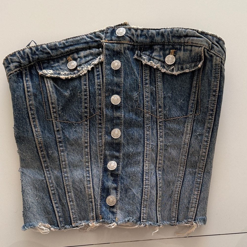 Denim Button-Up Women's Skirt